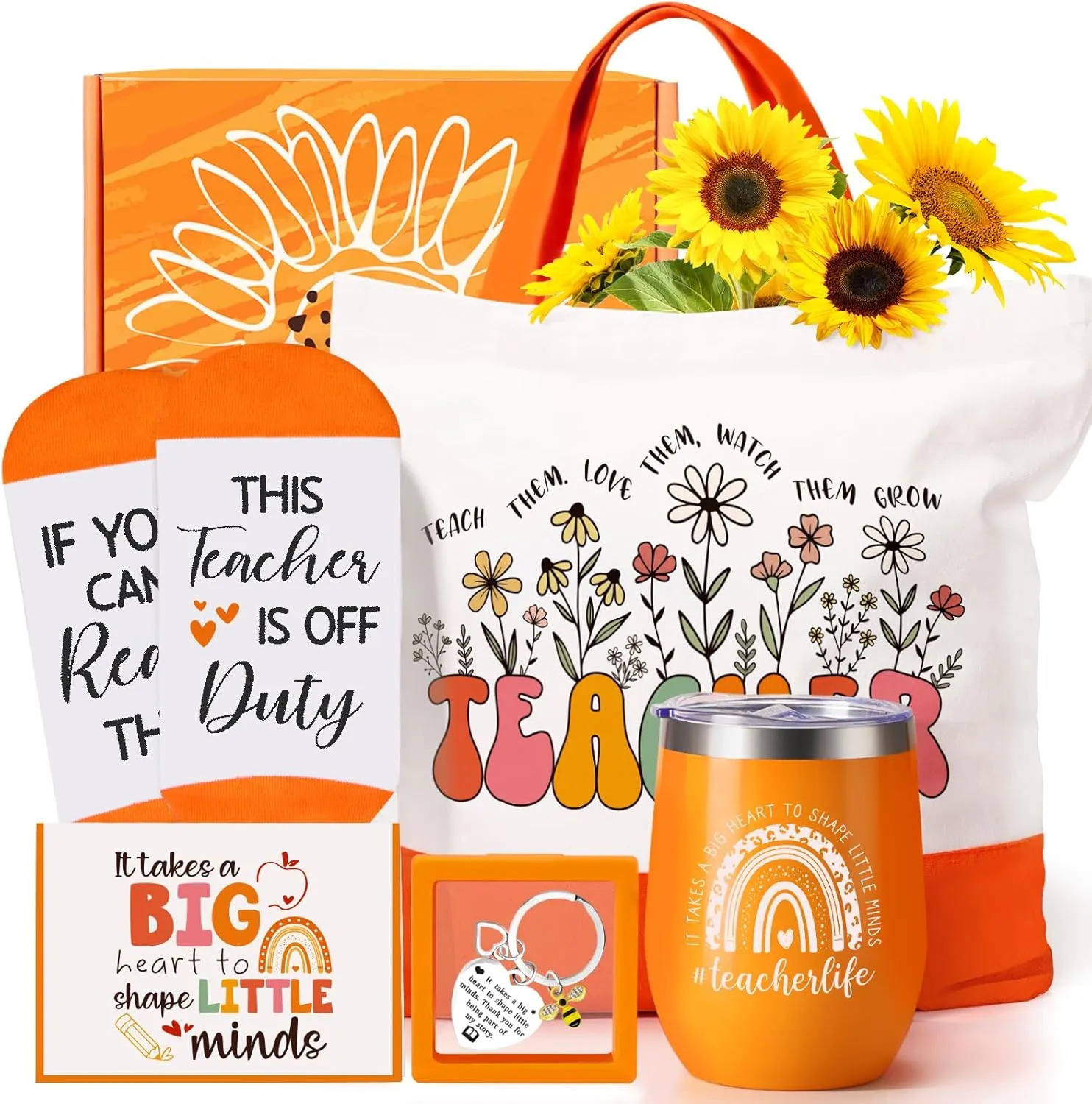 Best Teacher Gifts, Teacher Appreciation Gifts for Women, Orange Inspirational Gift Back to School Thank You Gift for Teachers from Student, Birthday Christmas Mothers Day Retirement Graduation Idea