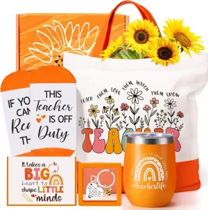 Best Teacher Gifts, Teacher Appreciation Gifts for Women, Orange Inspirational Gift Back to School Thank You Gift for Teachers from Student, Birthday Christmas Mothers Day Retirement Graduation Idea