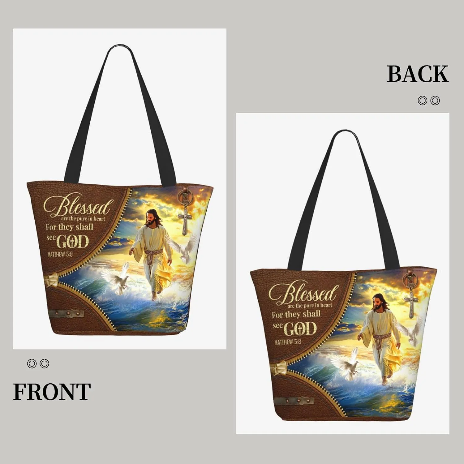 Bible Tote Bags for Women Christian Gifts Religious Church Shoulder Bag