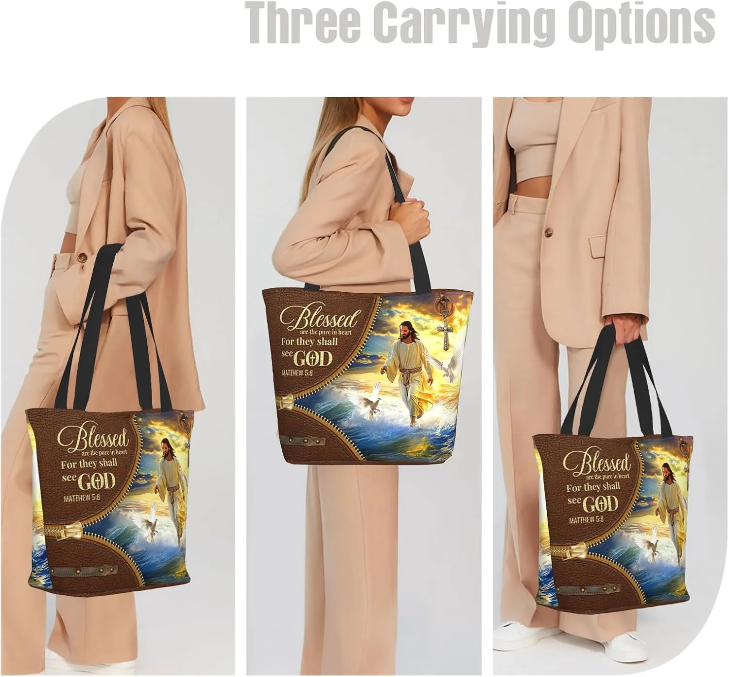 Bible Tote Bags for Women Christian Gifts Religious Church Shoulder Bag