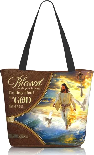 Bible Tote Bags for Women Christian Gifts Religious Church Shoulder Bag