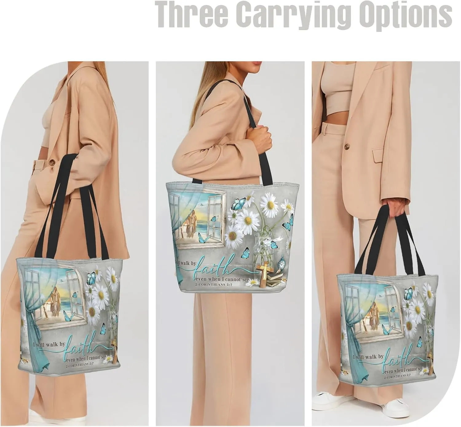 Bible Tote Bags for Women Christian Gifts Religious Church Shoulder Bag