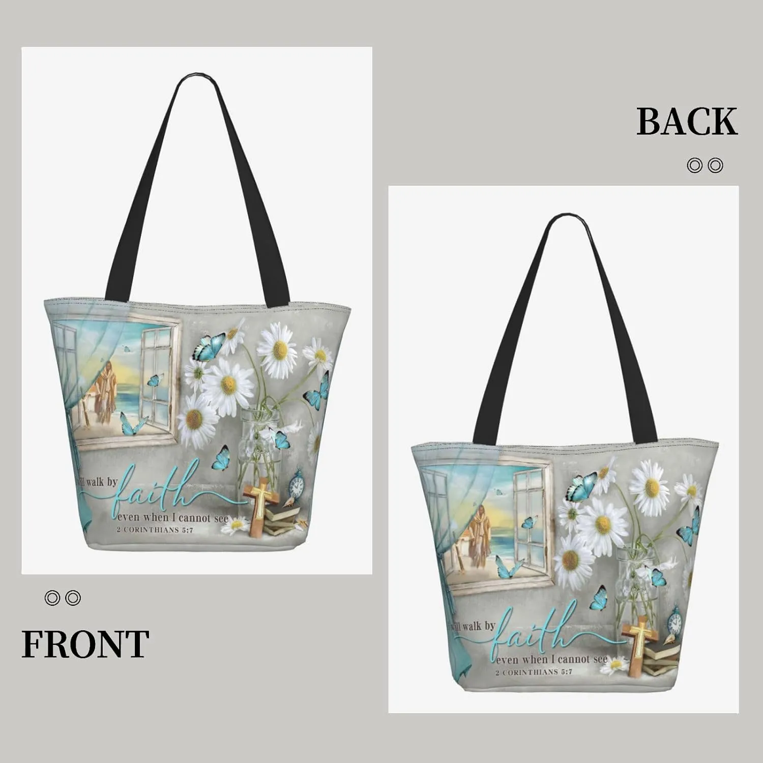 Bible Tote Bags for Women Christian Gifts Religious Church Shoulder Bag