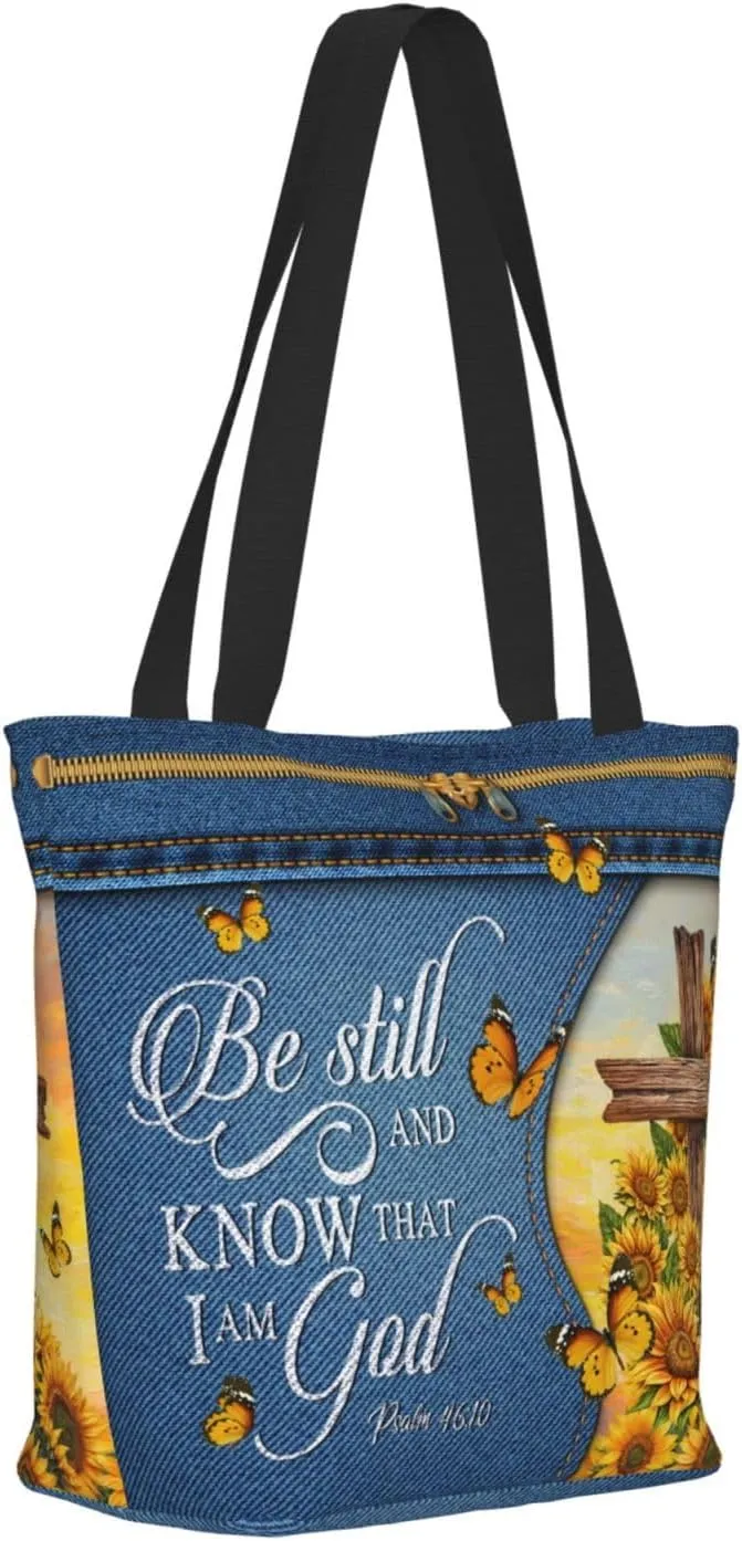 Bible Tote Bags For Women Christian Tote Bag Religious Grocery Bag With Zipper For Mothers Day Church Gifts
