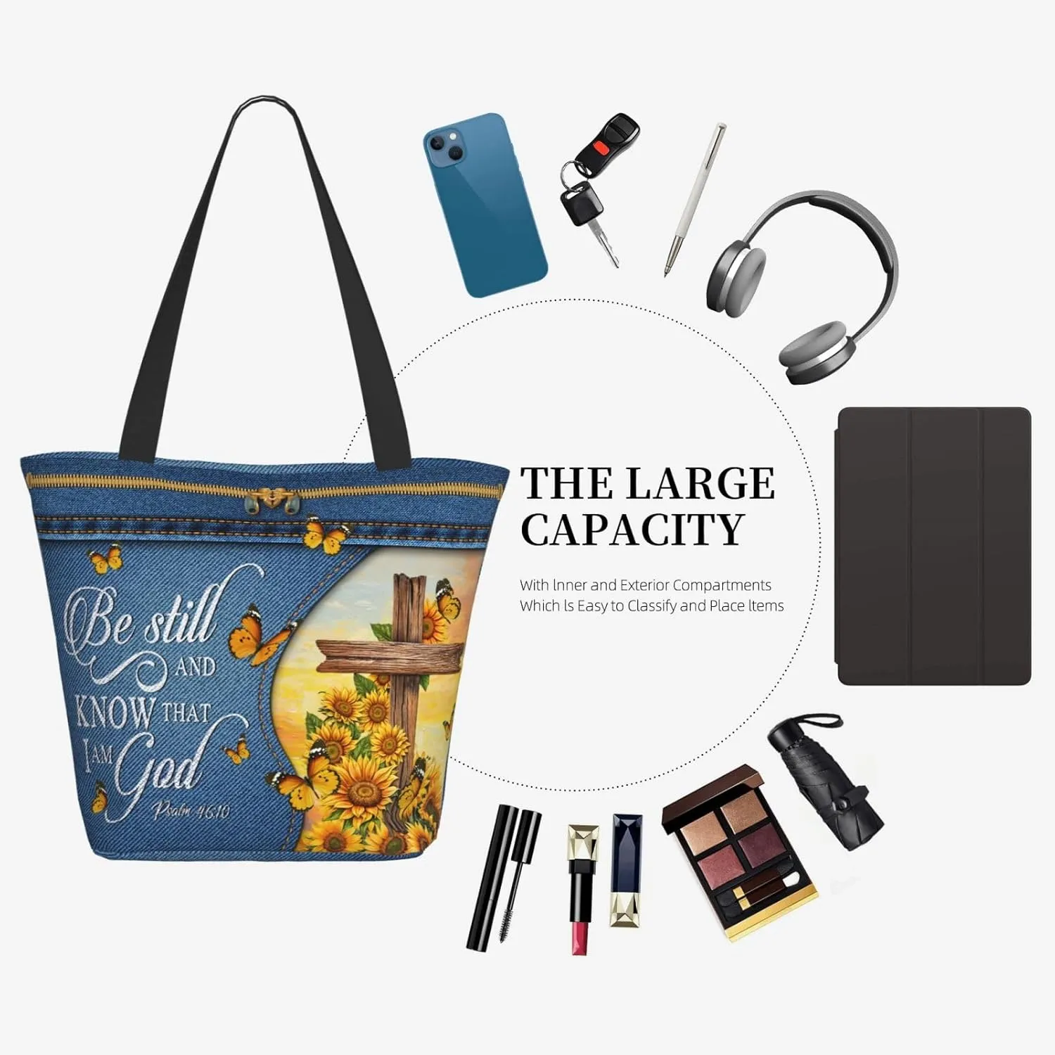 Bible Tote Bags For Women Christian Tote Bag Religious Grocery Bag With Zipper For Mothers Day Church Gifts