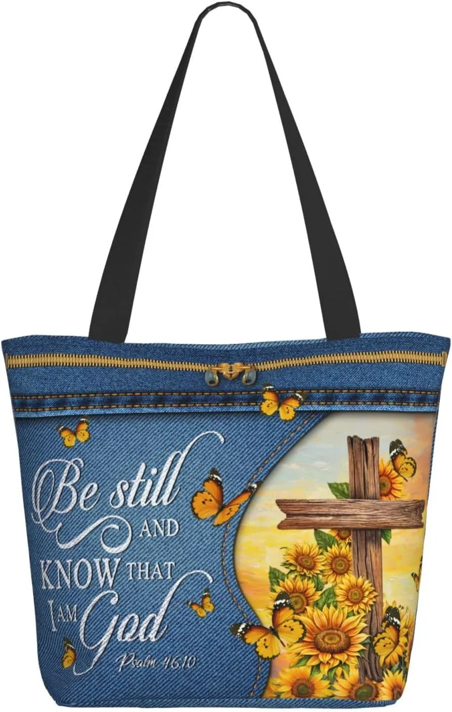 Bible Tote Bags For Women Christian Tote Bag Religious Grocery Bag With Zipper For Mothers Day Church Gifts