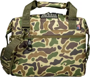 Bison Coolers Softpak 12 Can Made in USA, Soft Cooler Bag Insulated Leak Proof for Beach, Travel, Camping, Picnic, Car, Trips, 24  Hour Ice Retention, Duck Camo