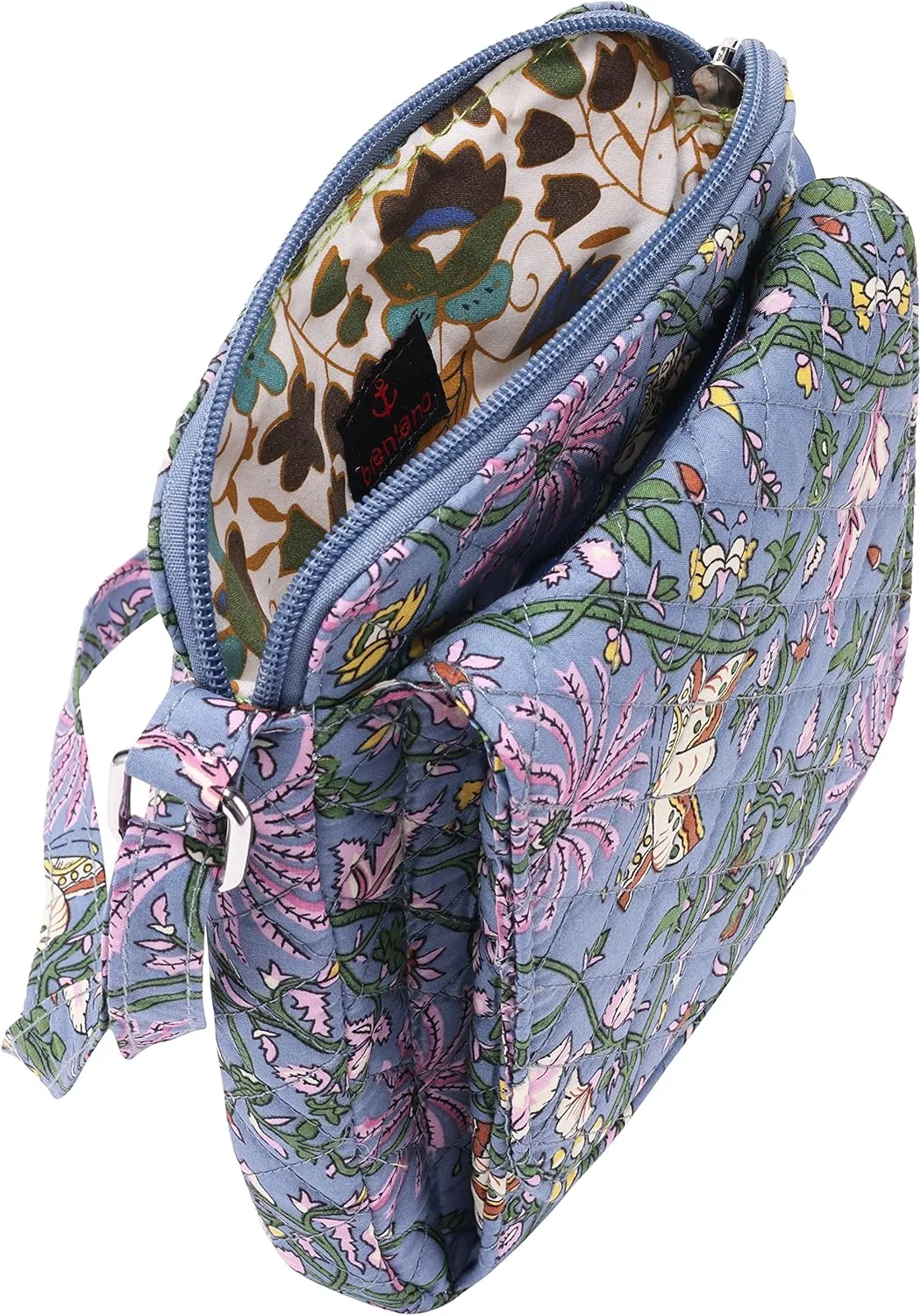 Brentano Cotton quilted Small crossbody wallet purse