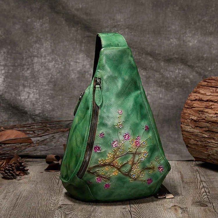 Brush Off Leather Embossed Sling Bag for Women