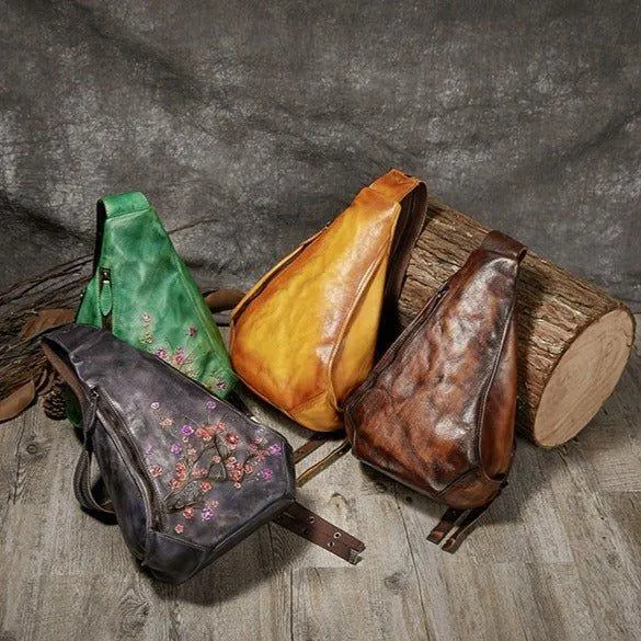Brush Off Leather Embossed Sling Bag for Women