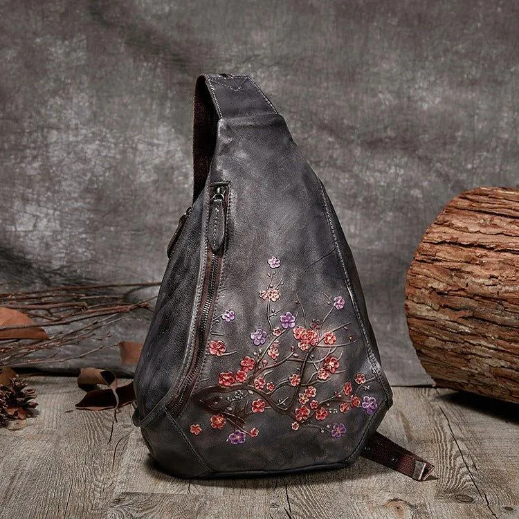 Brush Off Leather Embossed Sling Bag for Women