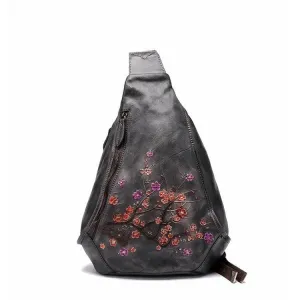 Brush Off Leather Embossed Sling Bag for Women