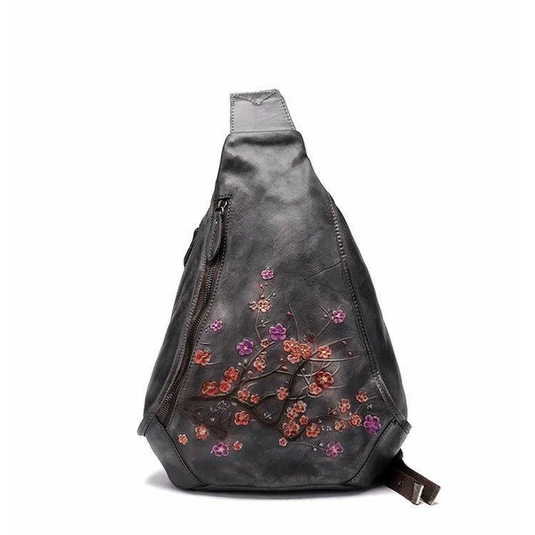 Brush Off Leather Embossed Sling Bag for Women