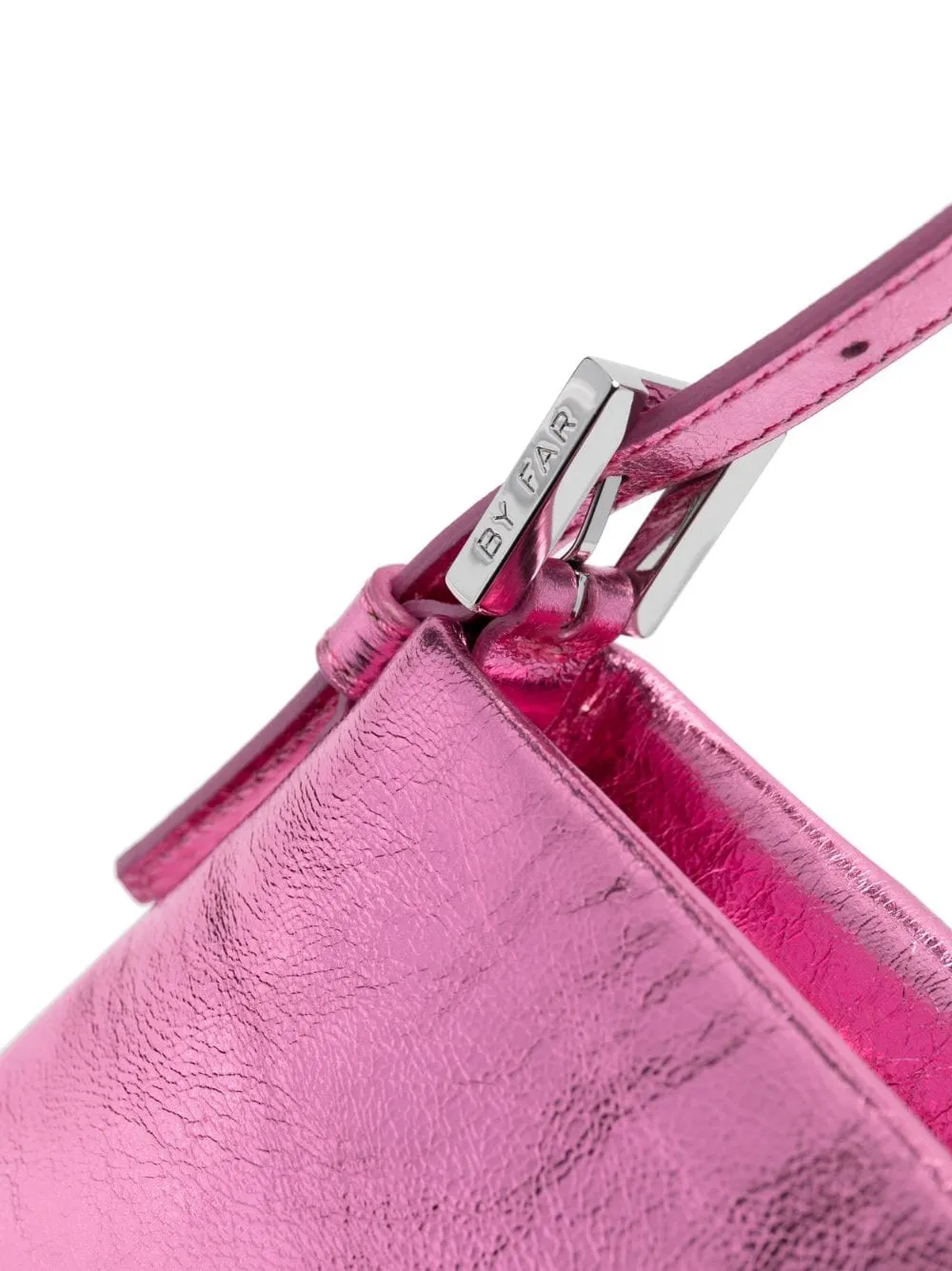 BY FAR Dulce Lipstick metallic shoulder bag