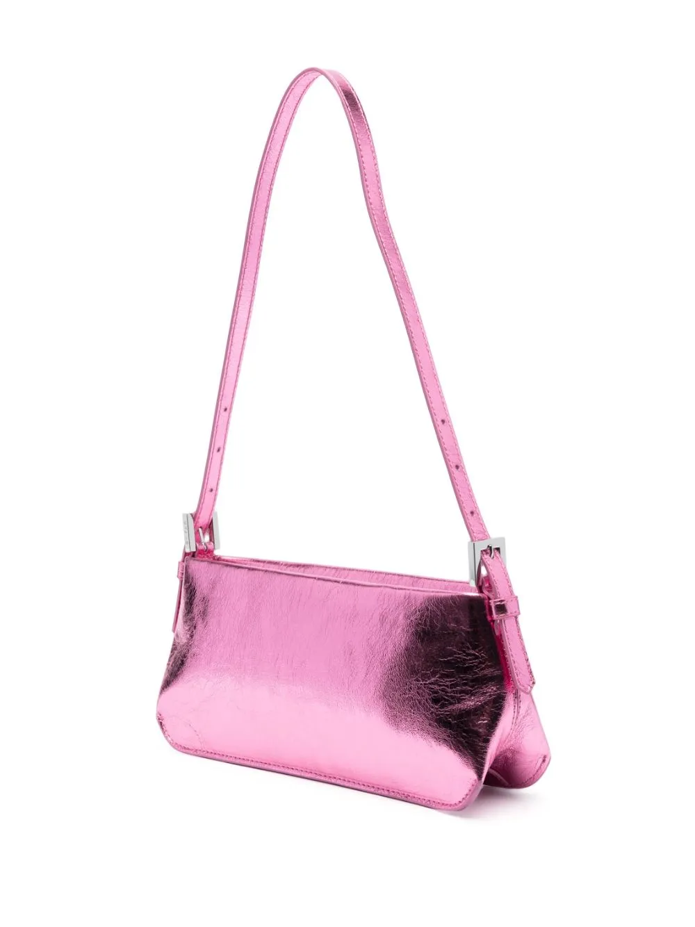 BY FAR Dulce Lipstick metallic shoulder bag