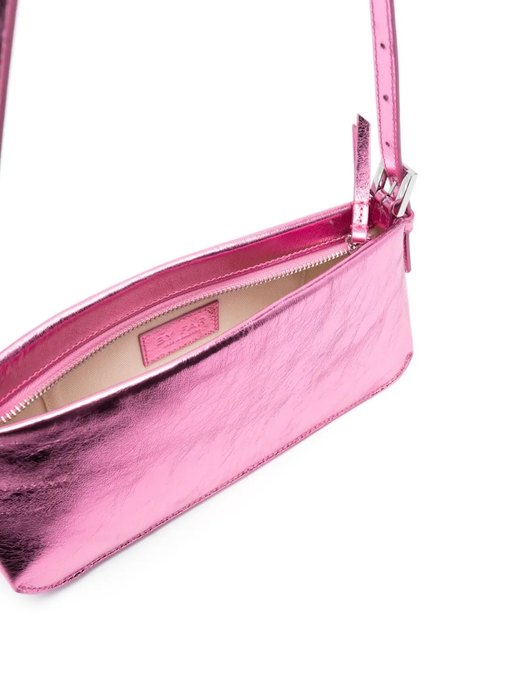 BY FAR Dulce Lipstick metallic shoulder bag
