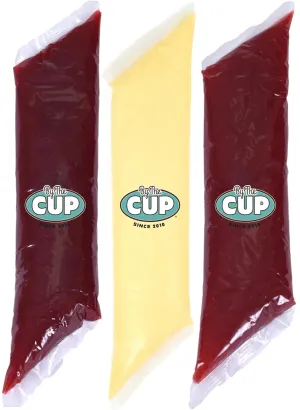 By The Cup Pastry Filling Variety 3 Pack - Raspberry, Bavarian and Strawberry - 3 Flavors, 2 Pound Bags