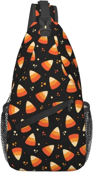 Candy Corn Sling Shoulder Backpack Chest Bag Crossbody Bag Cycling Travel Hiking Daypack Fanny Pack For Men Women Casual Daypack Backpack pattern72