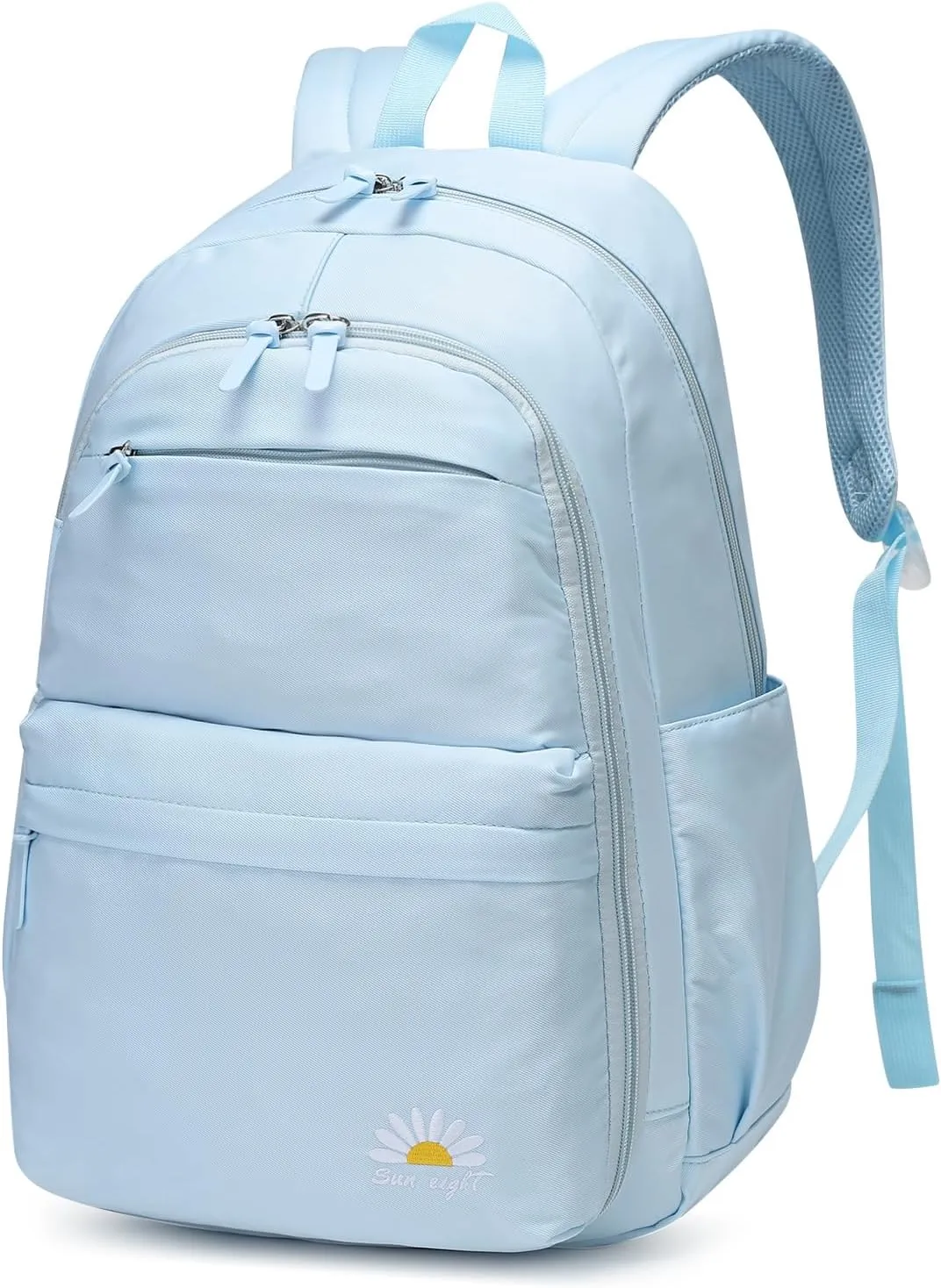 Caran·Y 38L Waterproof Kids Backpack for Boys & Girls 6-18 Yrs-Lightweight School Bookbag with 15.6" Laptop Compartment,Side Water Bottle Pockets,Durable Travel Backpack(Aqua Blue)