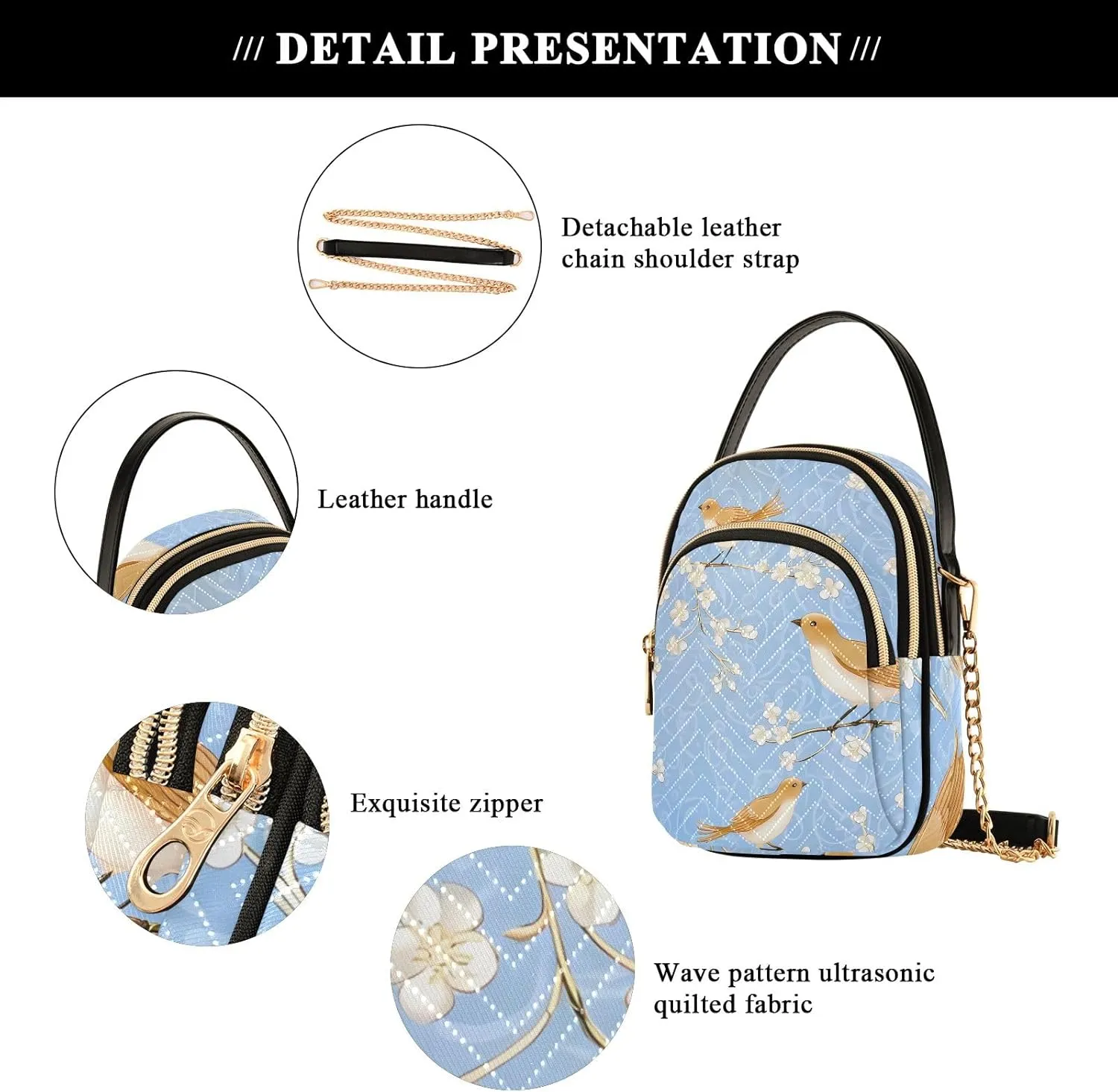 Cartoon Small Handbag Crossbody Bag for Women Quilted Bags Shoulder Purse Phone Wallet Chain Bag