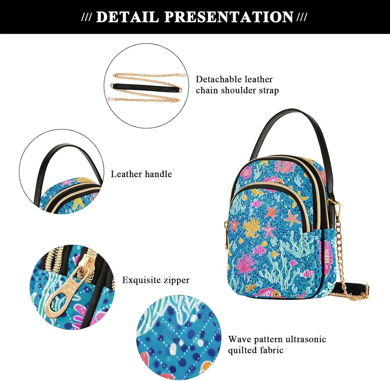 Cartoon Small Handbag Crossbody Bag for Women Quilted Bags Shoulder Purse Phone Wallet Chain Bag
