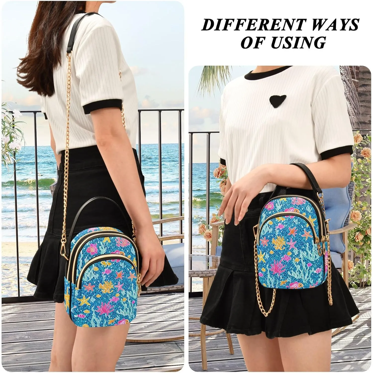 Cartoon Small Handbag Crossbody Bag for Women Quilted Bags Shoulder Purse Phone Wallet Chain Bag