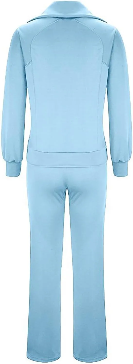 Casual 2 Piece Sportwears for Women Trendy Half Zip Sweatshirt Wide Leg Sweatpant Sets Casual Solid Color Tracksuits