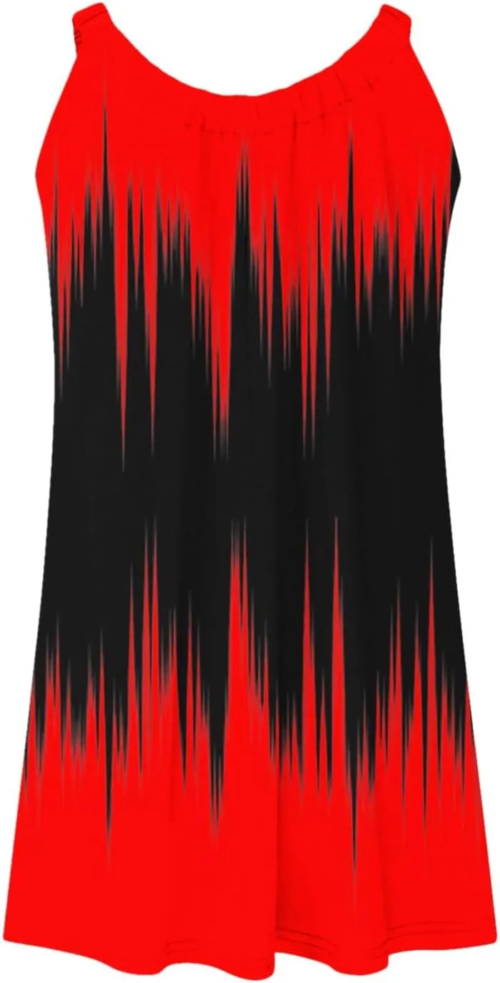 Casual Dresses for Women Halter Strap Sleeveless Gradient Maxi Tank Dresses Summer Hawaiian Vacation Mini Dress