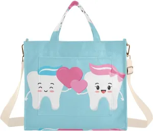 CEBUGI Cute Teeth Couple Women's Tote Bag Satchel Handbag with Adjustable Shoulder Strap for Work College Travel,M