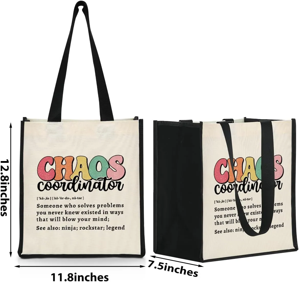 Chaos Coordinator Waterproof Tote Bag Thank You Gifts Office Beach Bag, Employee Appreciation Gifts for Boss Day