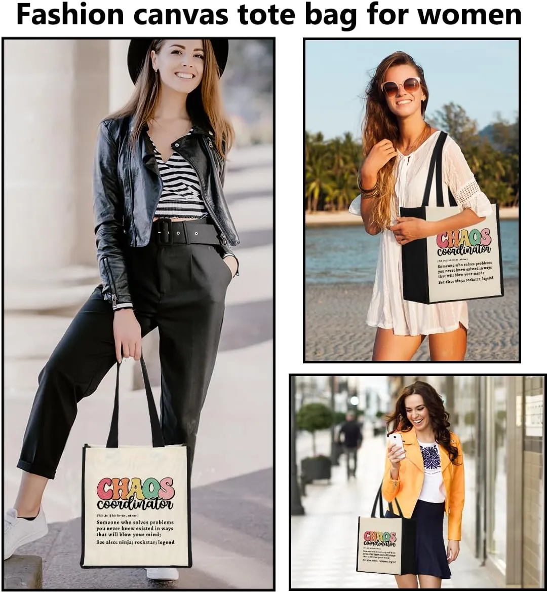 Chaos Coordinator Waterproof Tote Bag Thank You Gifts Office Beach Bag, Employee Appreciation Gifts for Boss Day