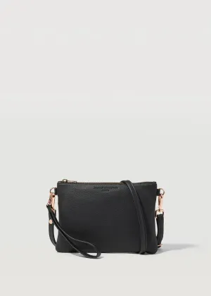 CHARLIE MIDDLETON Black Nappa Essential Crossbody Bag - Gold