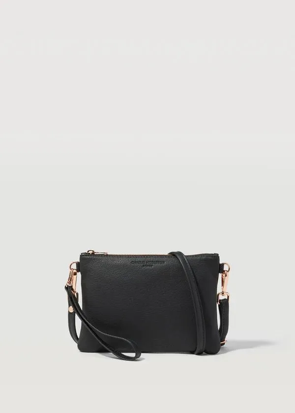 CHARLIE MIDDLETON Black Nappa Essential Crossbody Bag - Gold