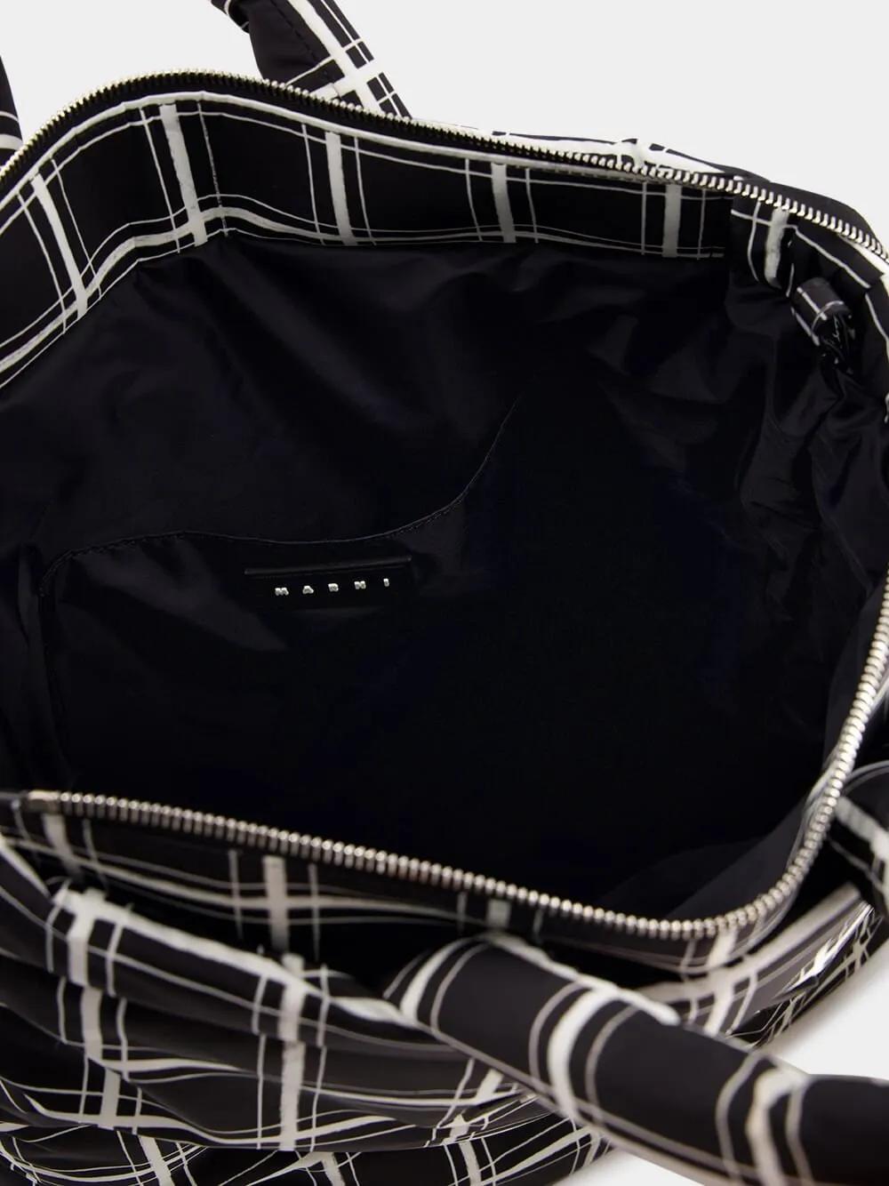 Checked Puff Tote Bag