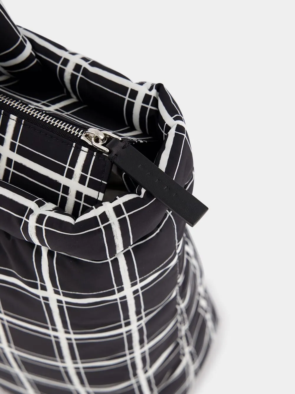 Checked Puff Tote Bag