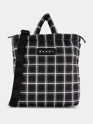 Checked Puff Tote Bag