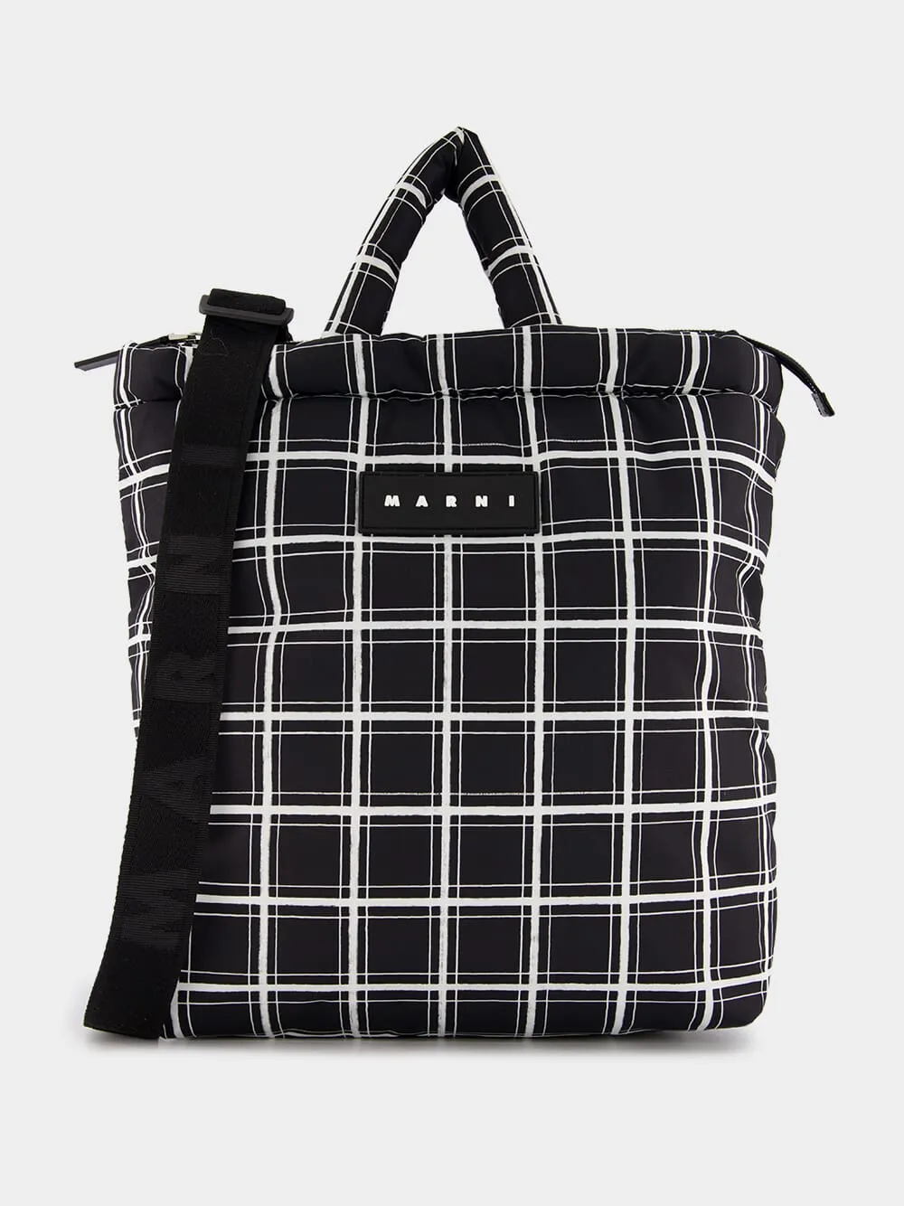 Checked Puff Tote Bag