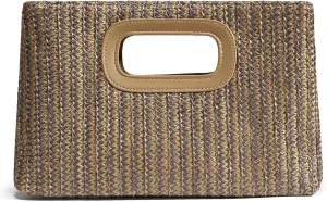 Chic Straw Clutch Purses for Women with Top Handle Summer Bag, Ideal Vacation Handbags and Woven Boho Beach Bags