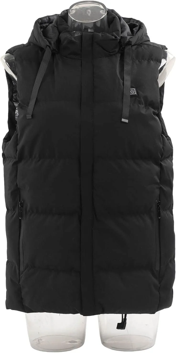 CHICIRIS Heated Vest, Carbon Fiber Heating Vest 3 Levels USB Heating with Hood for Outdoor