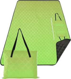 CHIFIGNO Avocado Green Fresh Leaves Gradient Beach Blanket Waterproof Sandproof Foldable Picnic Blankets Large Outdoor Camping Grass Mat 80" x 60"