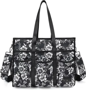 CLOUDMUSIC Large Tote Bag For Women Travel Nurse Teacher Work Waterpoof With Zipper Utility Everything Bags