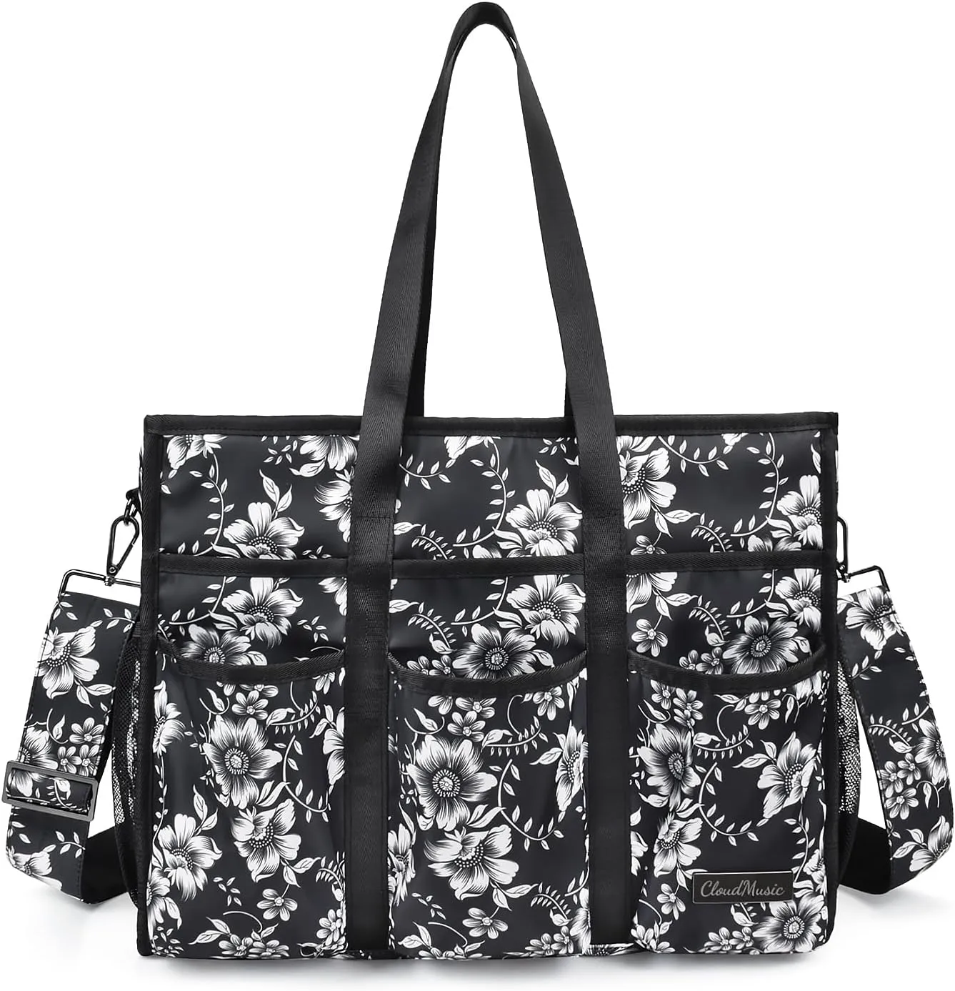CLOUDMUSIC Large Tote Bag For Women Travel Nurse Teacher Work Waterpoof With Zipper Utility Everything Bags