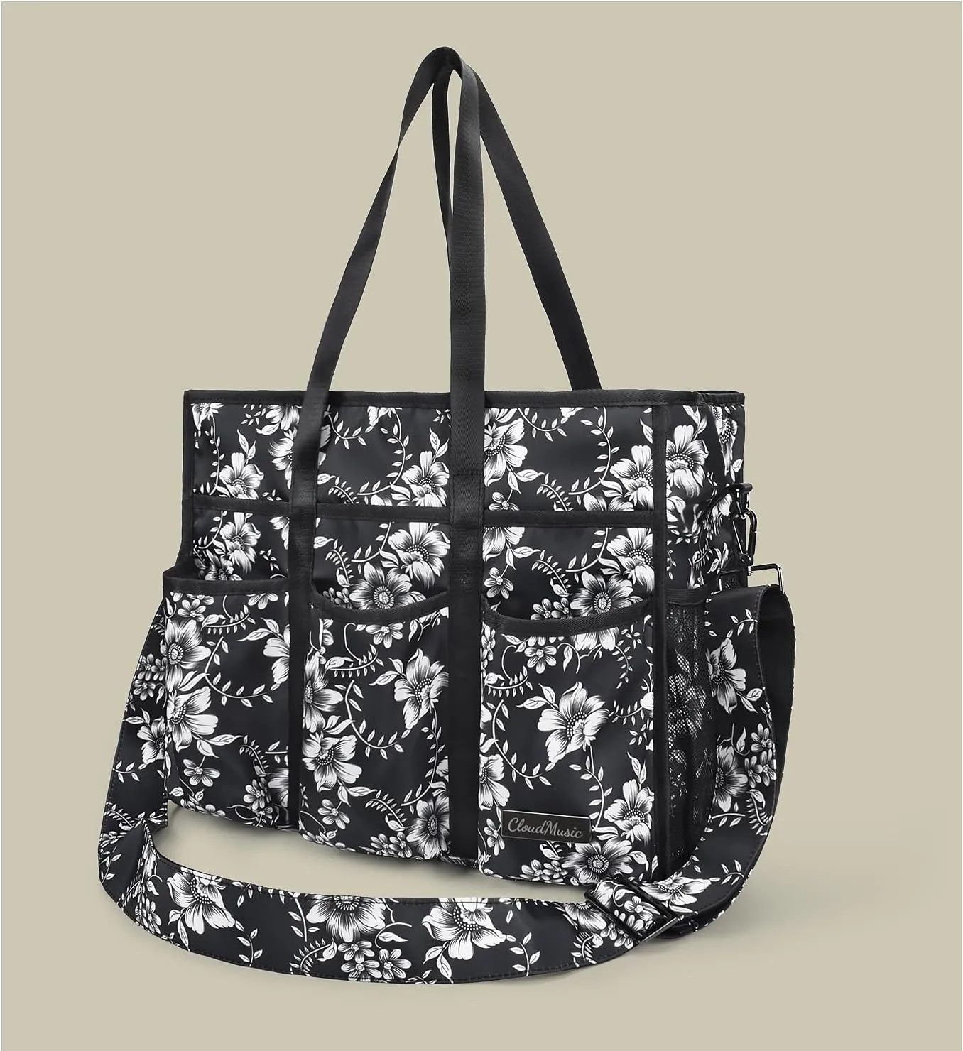 CLOUDMUSIC Large Tote Bag For Women Travel Nurse Teacher Work Waterpoof With Zipper Utility Everything Bags