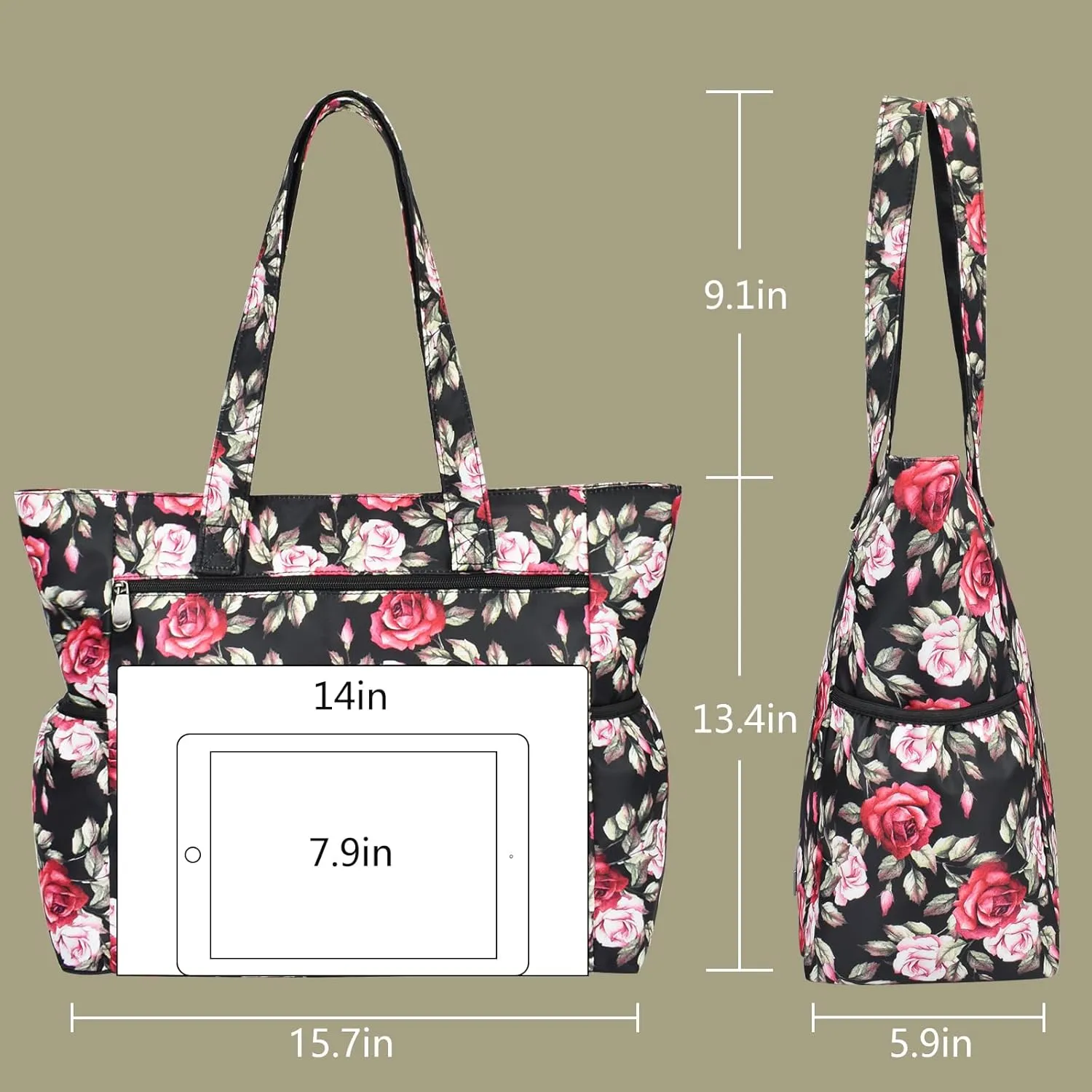 CLOUDMUSIC Shoulder Tote Bag For Nurses Teachers Work Gym Travel Beach Women With Large Capacity Waterproof