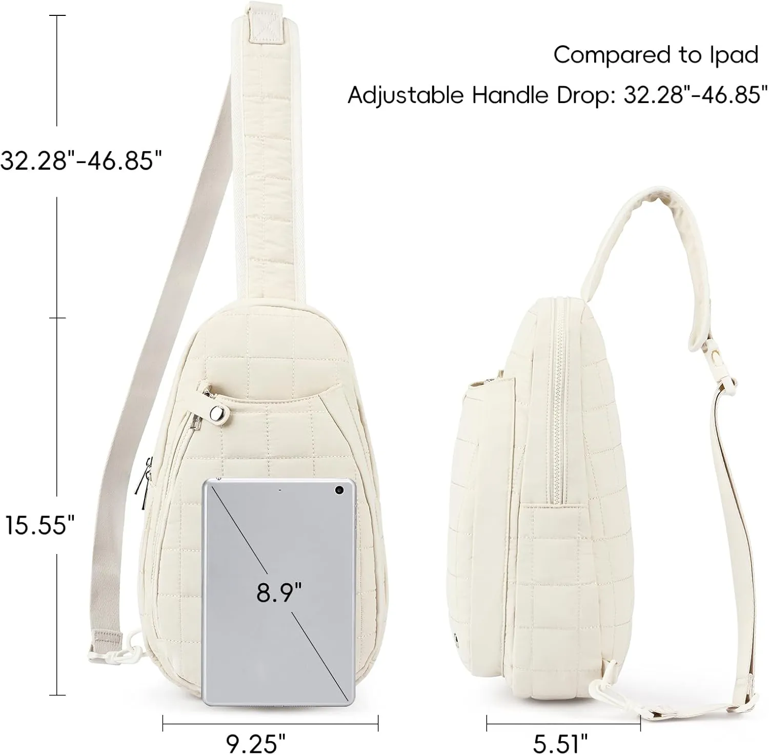 CLUCI Pickleball Bag for Women, Quilted Crossbody Bags for Women Men, Puffer Travel Sling Bag