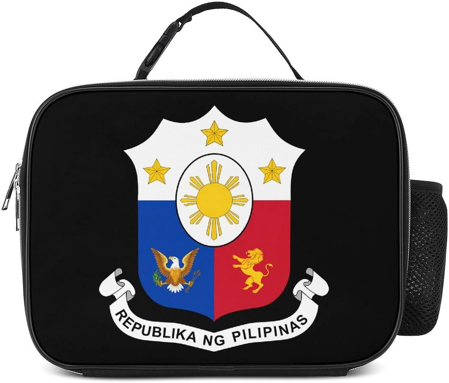 Coat of Arms of Philippines Reusable Lunch Bento Box Insulated Portable Handbags for Office Work Picnic for Adult