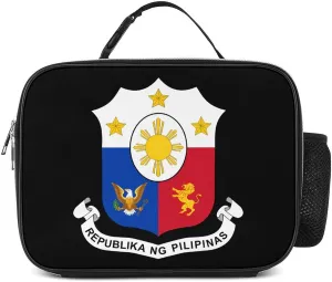 Coat of Arms of Philippines Reusable Lunch Bento Box Insulated Portable Handbags for Office Work Picnic for Adult