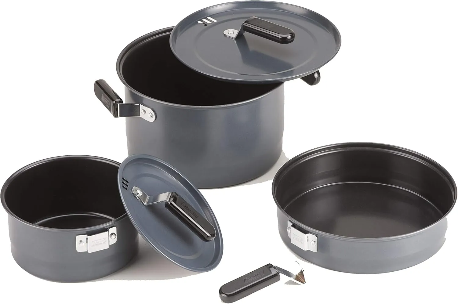 Coleman 6-Piece Steel Family Camping Cookware Set, Includes Frying Pan, Sauce Pan, & Stock Pot, Great for Camping, Tailgating, RVs, & Outdoor Cooking