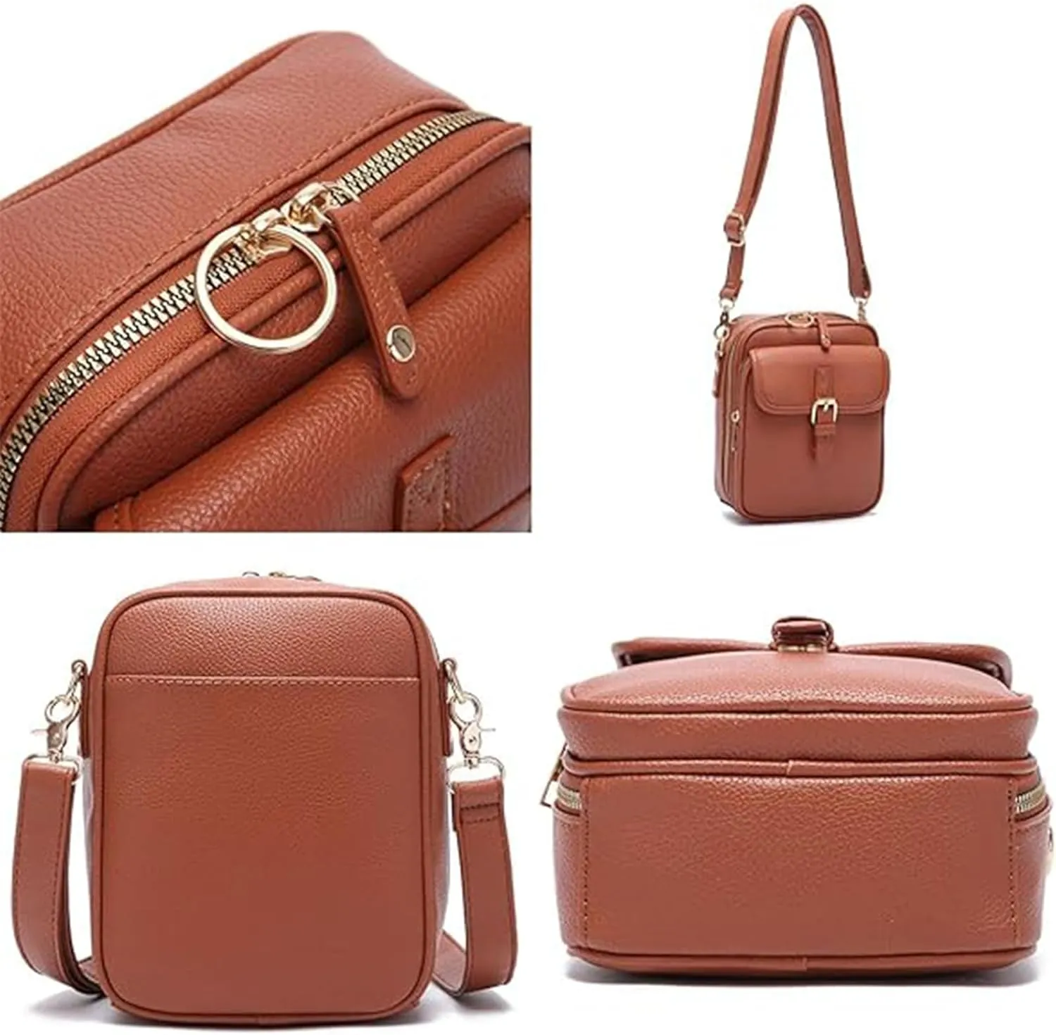 Collaboraten1 Crossbody Leather Bag, Collaboraten1 Mini Cross Bags Built In Wallet, Theft Shoulder Bags for Women Travel