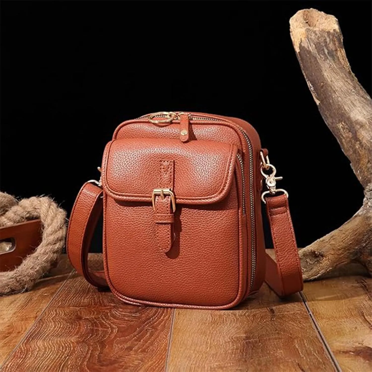 Collaboraten1 Crossbody Leather Bag, Collaboraten1 Mini Cross Bags Built In Wallet, Theft Shoulder Bags for Women Travel